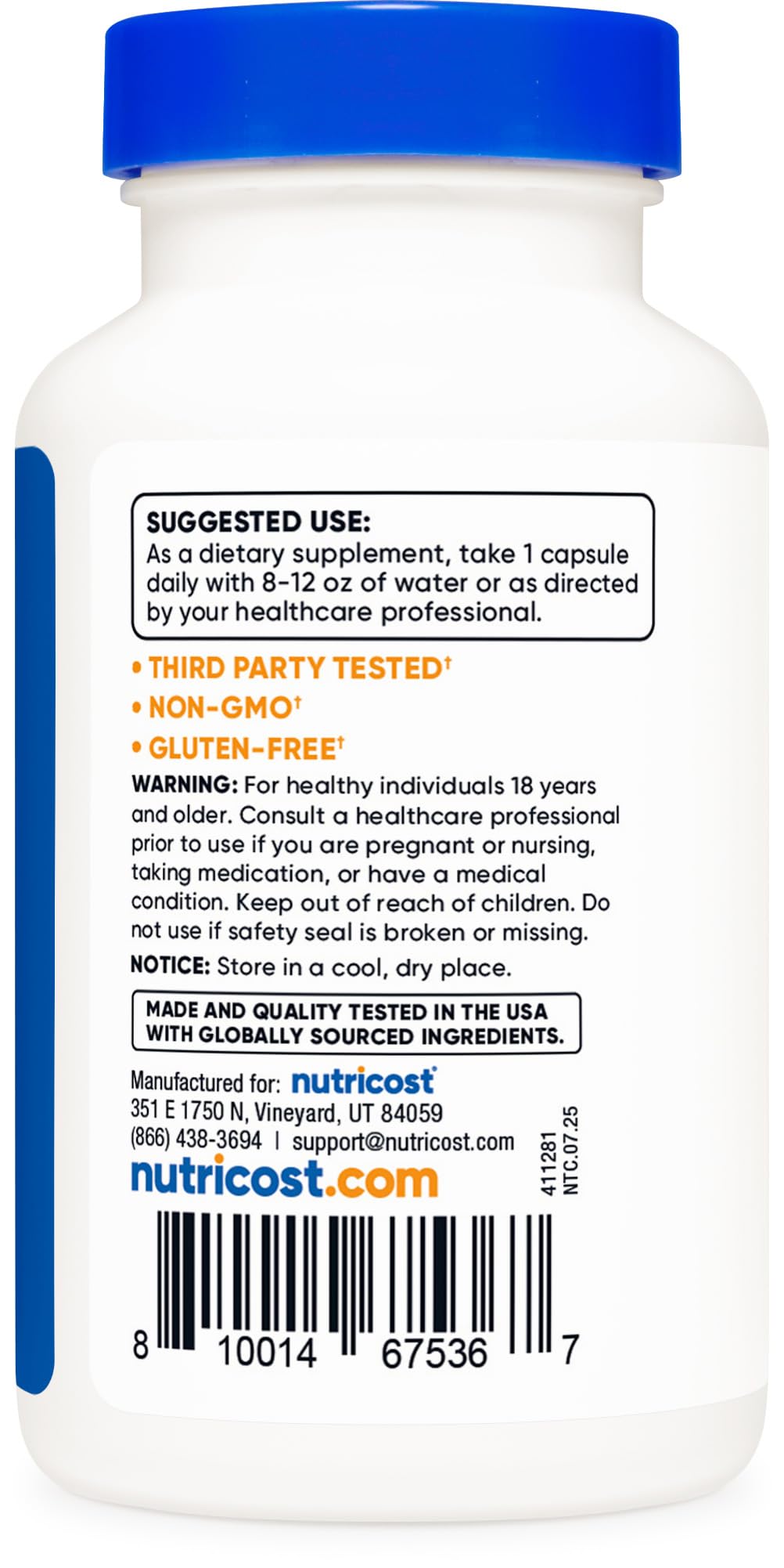 Nutricost N-Acetyl L-Cysteine (NAC) 600mg, 30 Vegan Capsules - GMO Free, Gluten Free, Vegetarian Caps