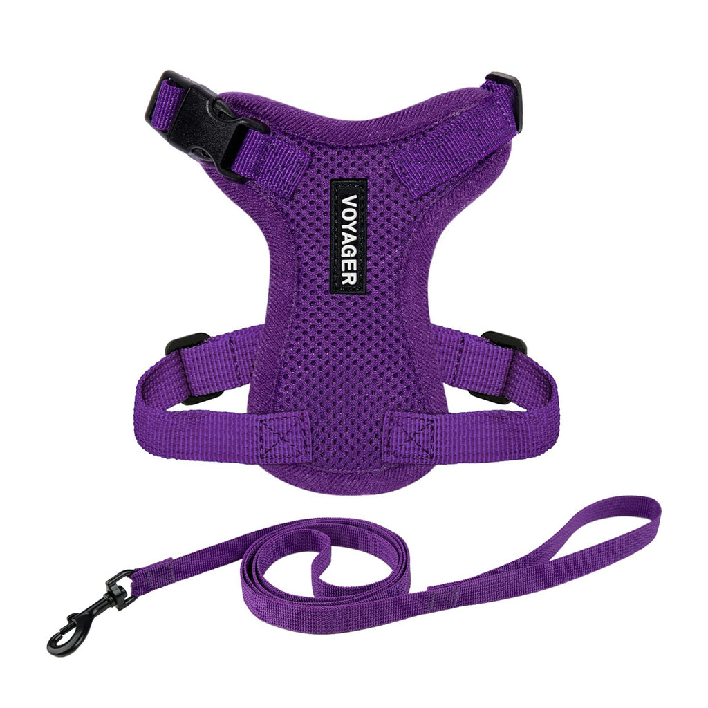 Voyager Escape-Proof Step-in Lock Cat Harness & 5ft Neoprene-Handle Leash Set All-Weather Mesh with Reflective Stitching for Small to Large Cats by Best Pet Supplies, Army (327), XXXS