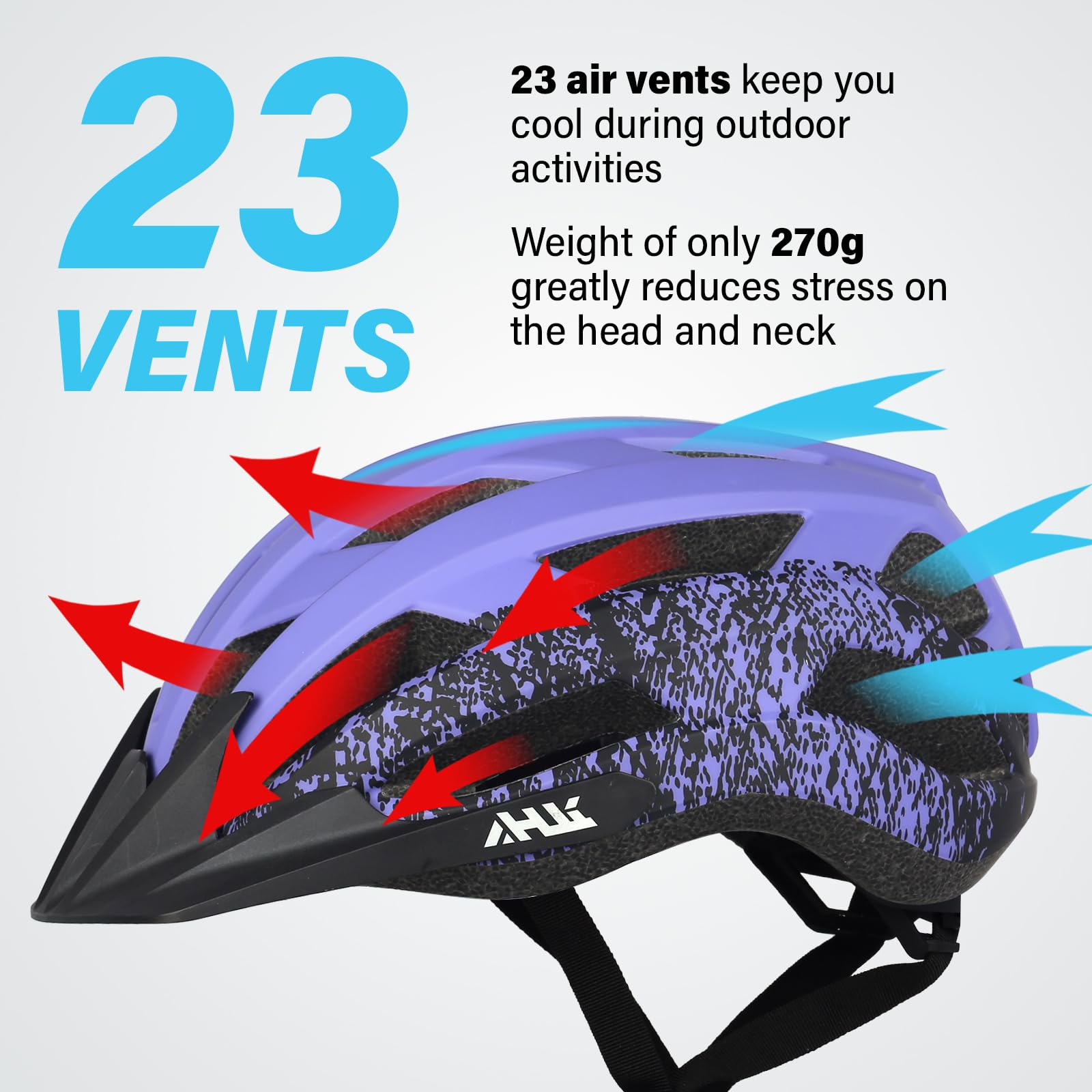 Youth Adult Road Bike Helmet, Men Women Adjustable Mountain Bicycle Helmet with Detachable Visor, 2 Sizes for Age 8-14+ Youth, Kids, Adult