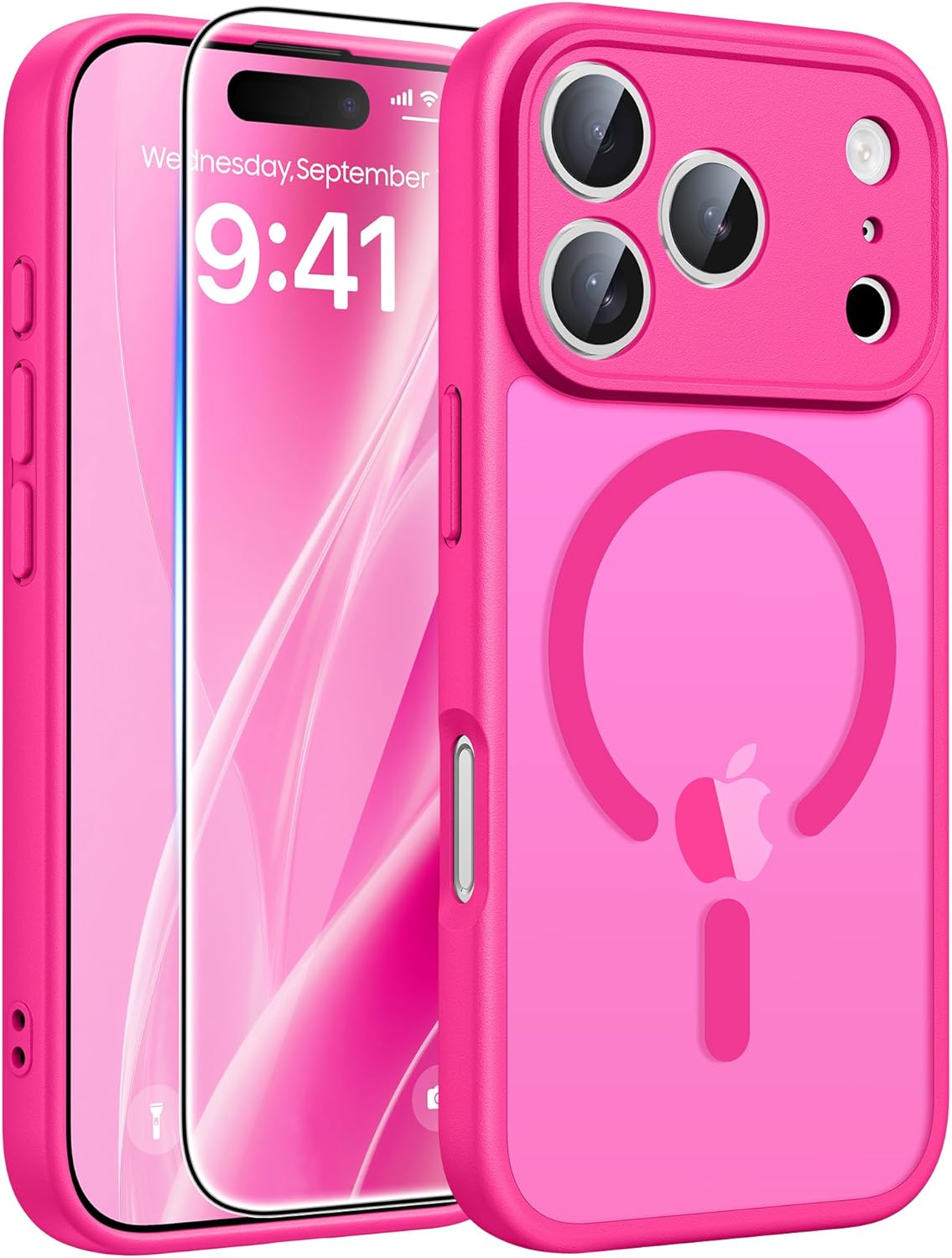 FNTCASE for iPhone 17 Case: [Compatible with Magsafe] Translucent Matte Cases with [Full Camera Protection] [Screen Protector] Military Grade Shockproof Protective Phone Cover - Light Purple