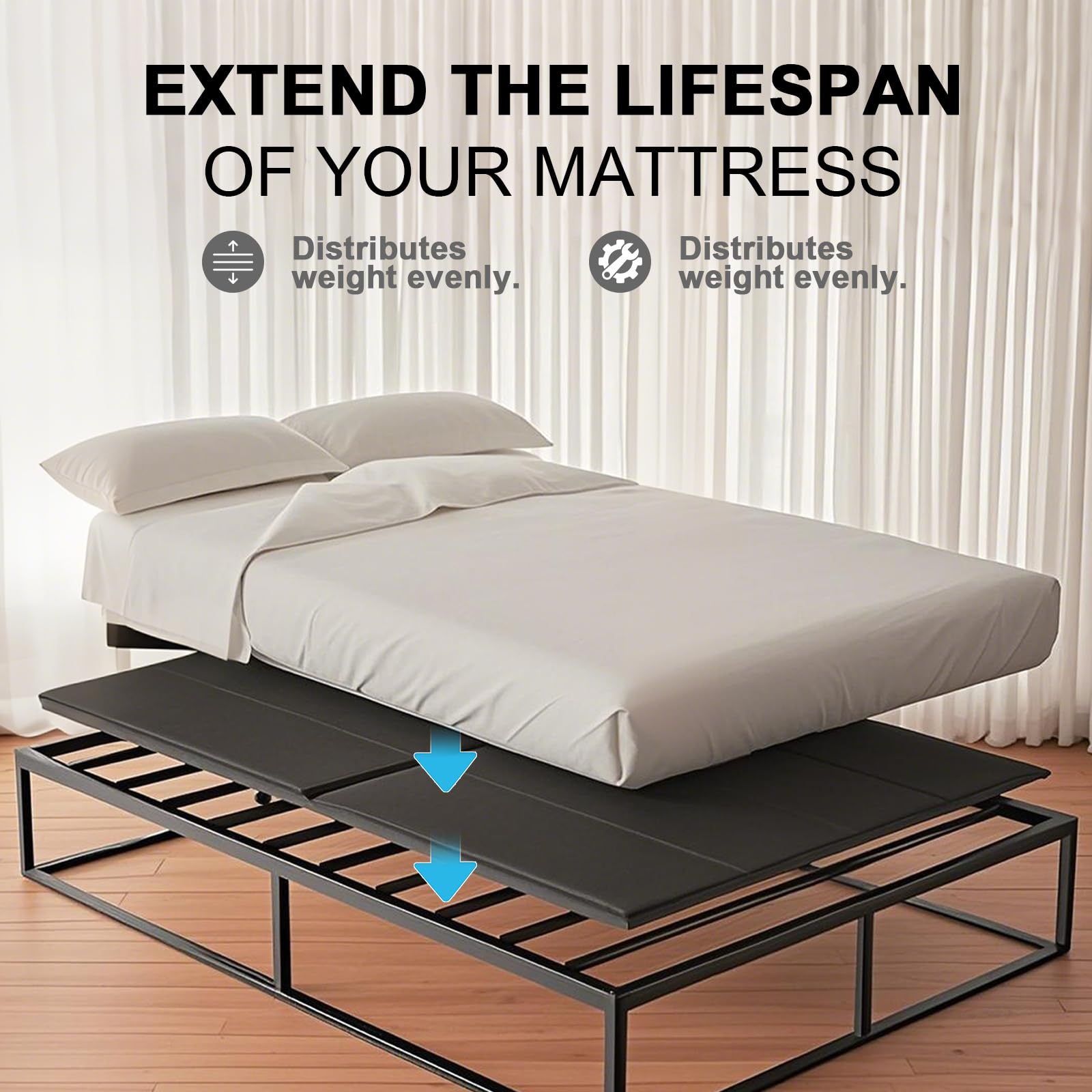 Imperius Folding Spring Box 10MM, Bed Support Flat Noodles, Twin Size 38x75'' ﻿ ﻿Light and Thin, Breathable, Noise Minimizing,Moisture Resistant Bunkieboards