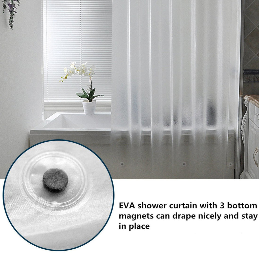 AooHome Eva Small 36x72 Inches Shower Liner, See Through Clear 8 Gauge Bathroom Curtain with Hooks, Bottom Magnets, Water Repellent, Heavy Duty, Rust Proof Grommets