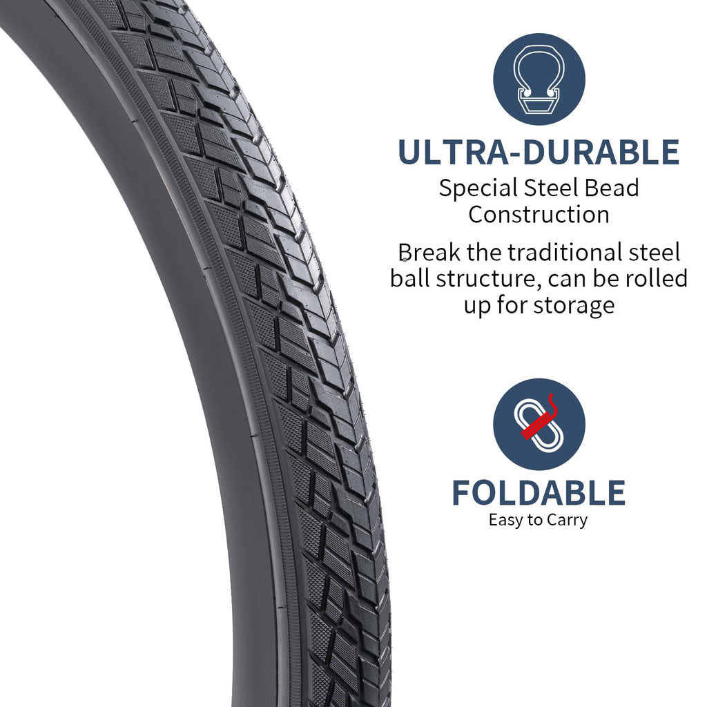 YUNSCM 700C Bike Tires 700x38C 40-622 Tires Premium Butyl Rubber, Fit for Gravel, Hybrid Road Bike 700x36C 700x38C 28x1.50 Bicycle Tires 2-PCS (Y-1128)