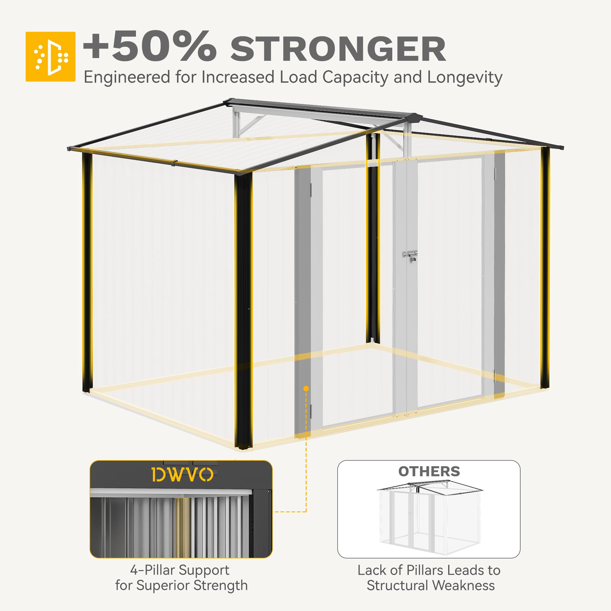 DWVO 6x4ft Outdoor Storage Shed, Lockable Metal Tool Storage Sheds, Waterproof Garden Sheds with Vents for Backyard, Patio, Garage, Lawn, Dark Gray