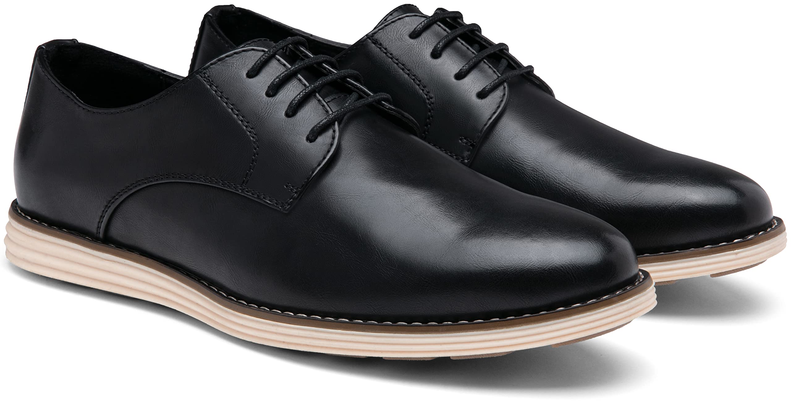 Vostey Mens Casual Dress Shoes Wingtip Plain Business Dress Shoes for Men
