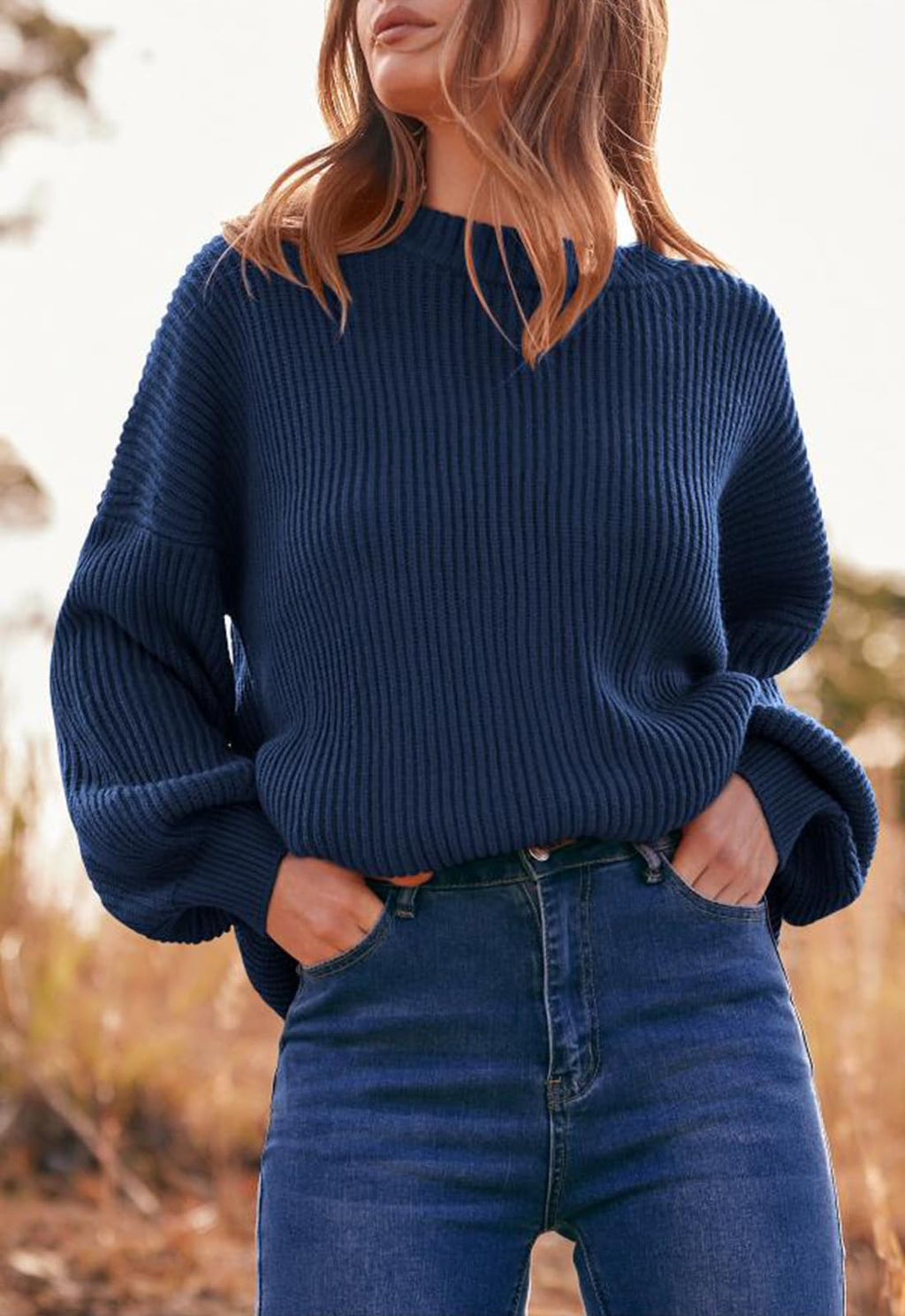 PRETTYGARDEN Womens Sweaters Spring 2026 Oversized Chunky Knitted Pullover Sweater Casual Long Sleeve Crewneck Cute Sweaters