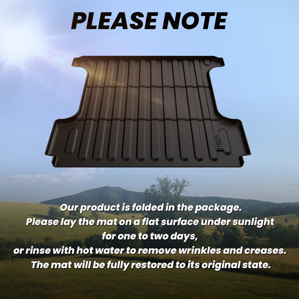 LASFIT Truck Bed Mat for 2009-2016 Ford F250 F350 F450 6.75ft Super Duty 81.9'' Bed Liner(Not fit with Drop-in Bed Liner), TPE 100% All Weather Car Bed Mat for F-250 F-350 F-450,1PCS Black