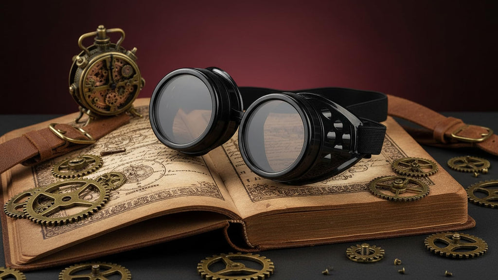 WEICHUAN Vintage Steampunk Goggles Mad Scientist Goggles Cosplay Punk Glasses for Adult, Women, Men Halloween Costume