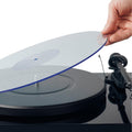 Hudson Hi-Fi Acrylic Turntable Mat – 11.75” Anti-Static Turntable Slipmat with Label Recess – 1/8” Thick Acrylic Platter Mat for Vinyl LP Record Players – Black