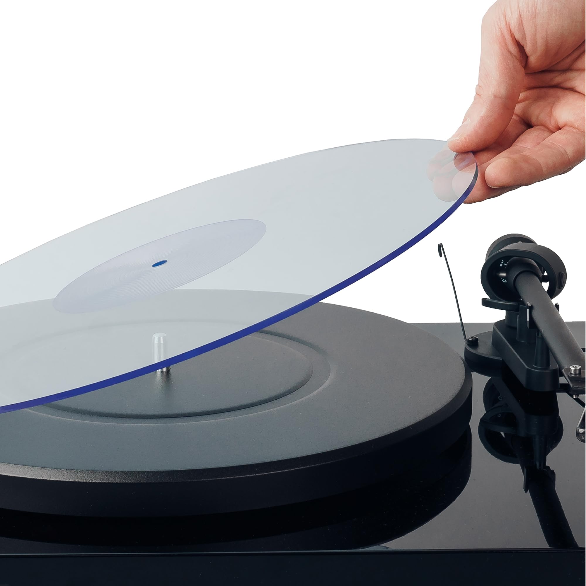Hudson Hi-Fi Acrylic Turntable Mat – 11.75” Anti-Static Turntable Slipmat with Label Recess – 1/8” Thick Acrylic Platter Mat for Vinyl LP Record Players – Black