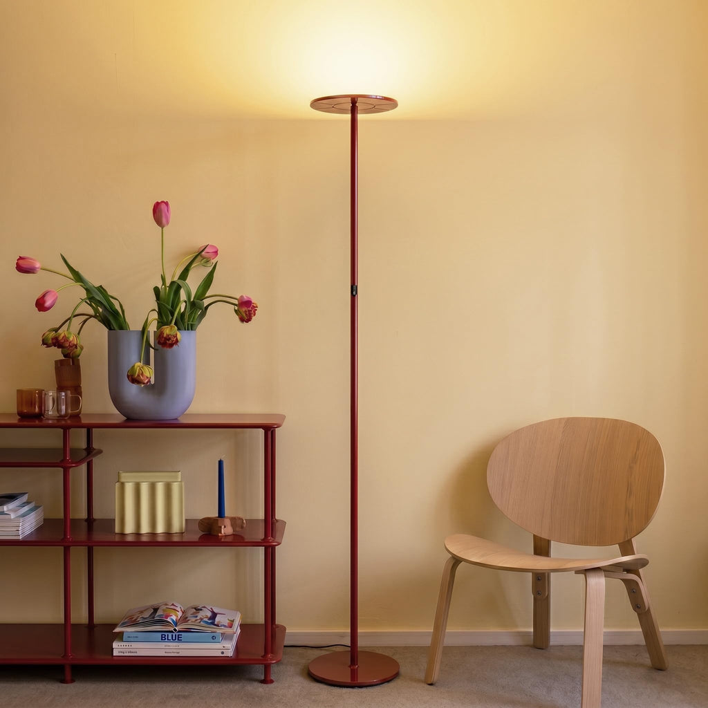 Brightech Sky LED Floor lamp, Torchiere Super Bright Floor Lamp for Living Room Decor & Office - Dimmable, Tall Standing Lamp with Warm Light for Bedroom & Reading - Bronze