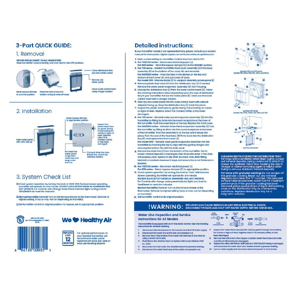 AprilAire 35 Water Panel Humidifier Filter Replacement for AprilAire Whole-House Humidifier Models 300, 350, 360, 560, 560A, 568, 600, 600A, 600M, 700, 700A, 700M, 760, 760A, 768 (Pack of 1)