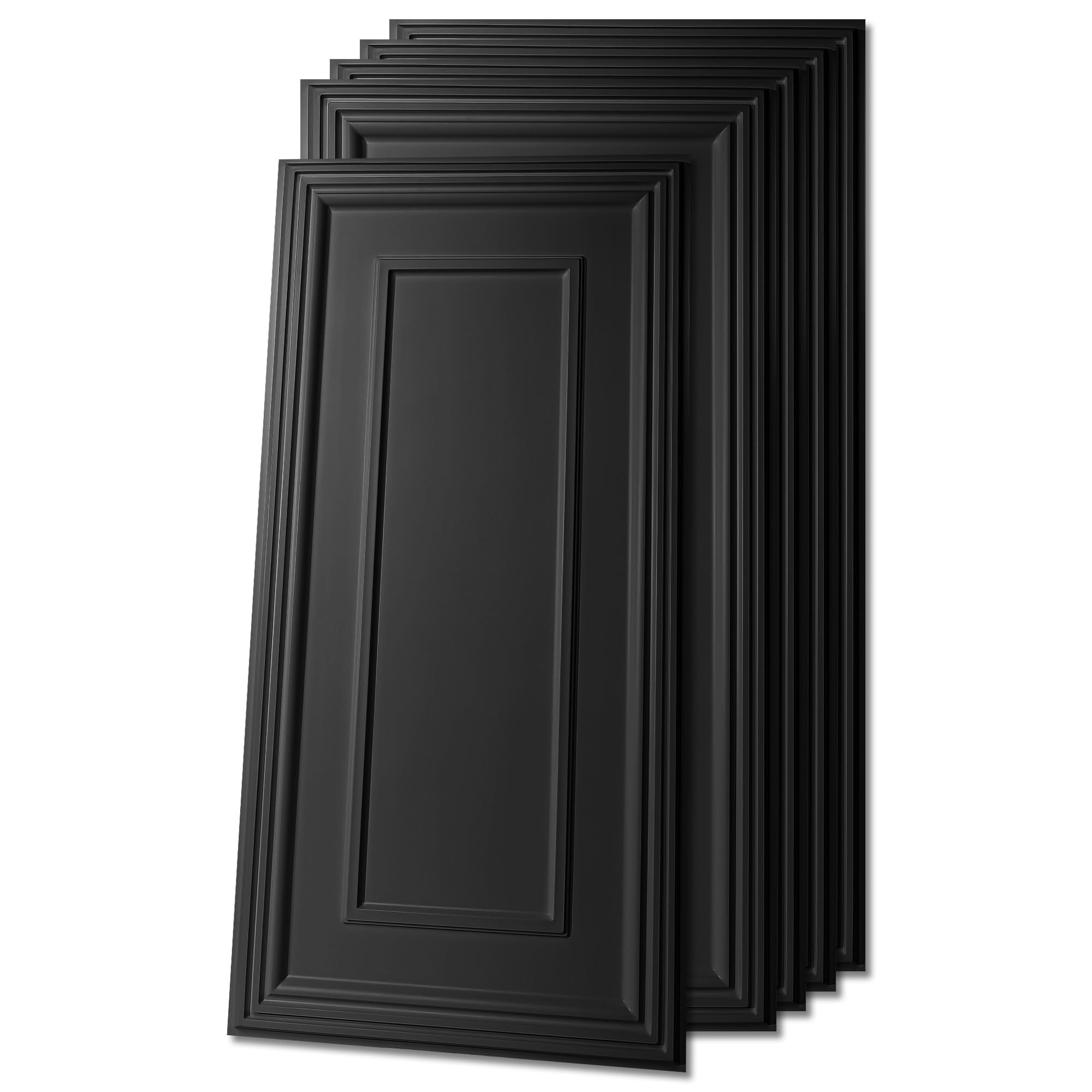 Art3d Drop Ceiling Tiles 24x24in. (12-Pack, 48 Sq.ft), Wainscoting Panels Glue Up 2ft x 2ft for Interior Décor in Living Room, Bedroom & Office, Star Black