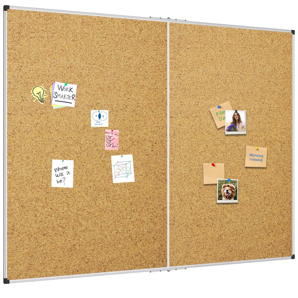 XBoard 24 x 18 Inch Wall-Mounted Office Cork Board, Notice Bulletin Board with Aluminum Frame