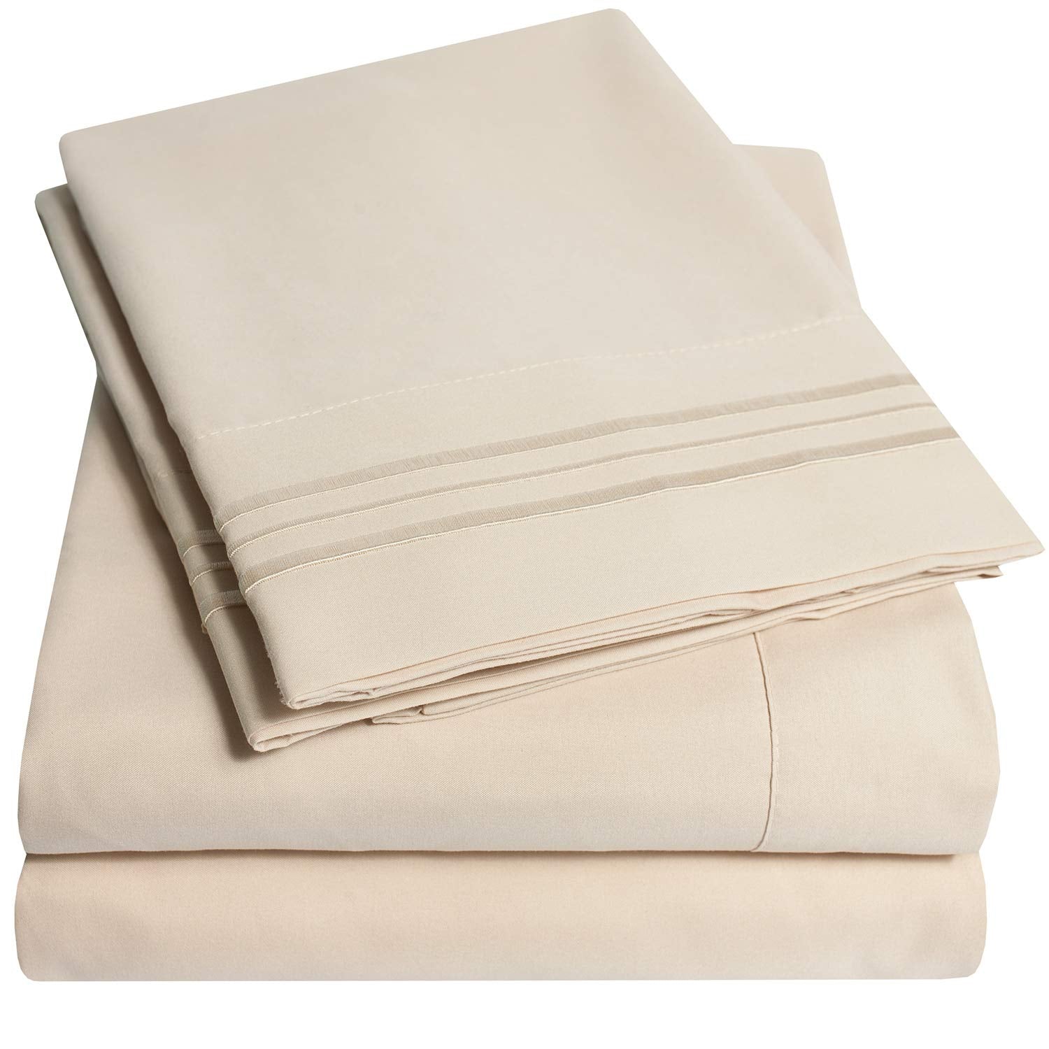1500 Supreme Collection Extra Deep Pocket Sheets Set - Luxury Soft Bed Sheets, Wrinkle Free, Bedding, Over 40 Colors, 21 inch Extra Deep Pocket, Twin, Black