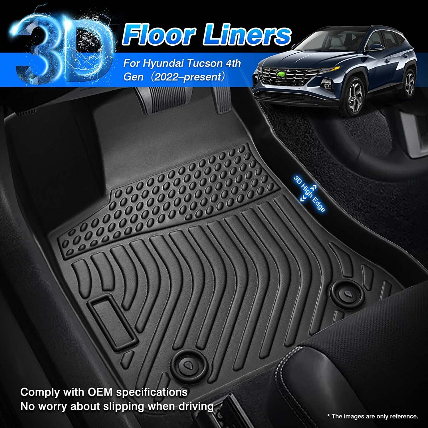 Cartist Floor Mats Compatible with Kia EV6 2022 2023 2024 2025 2026 Accessories All Weather Floor Liner Front & Rear 2 Rows Car Carpet Protection TPE Odorless