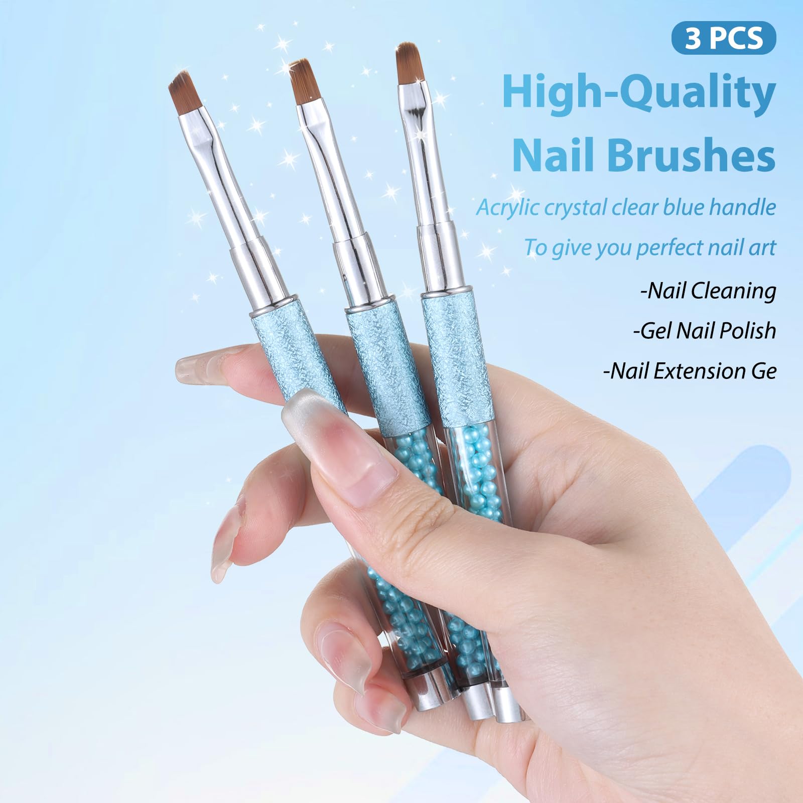 Nail Art Clean Up Brushes,Nail Brushes for Cleaning Polish Mistakes on the Cuticles, Acetone Resistant Nail Brush, Fingernail Cleaning Brushes for Nail Art and Designs (2 Pcs Round&Angled)