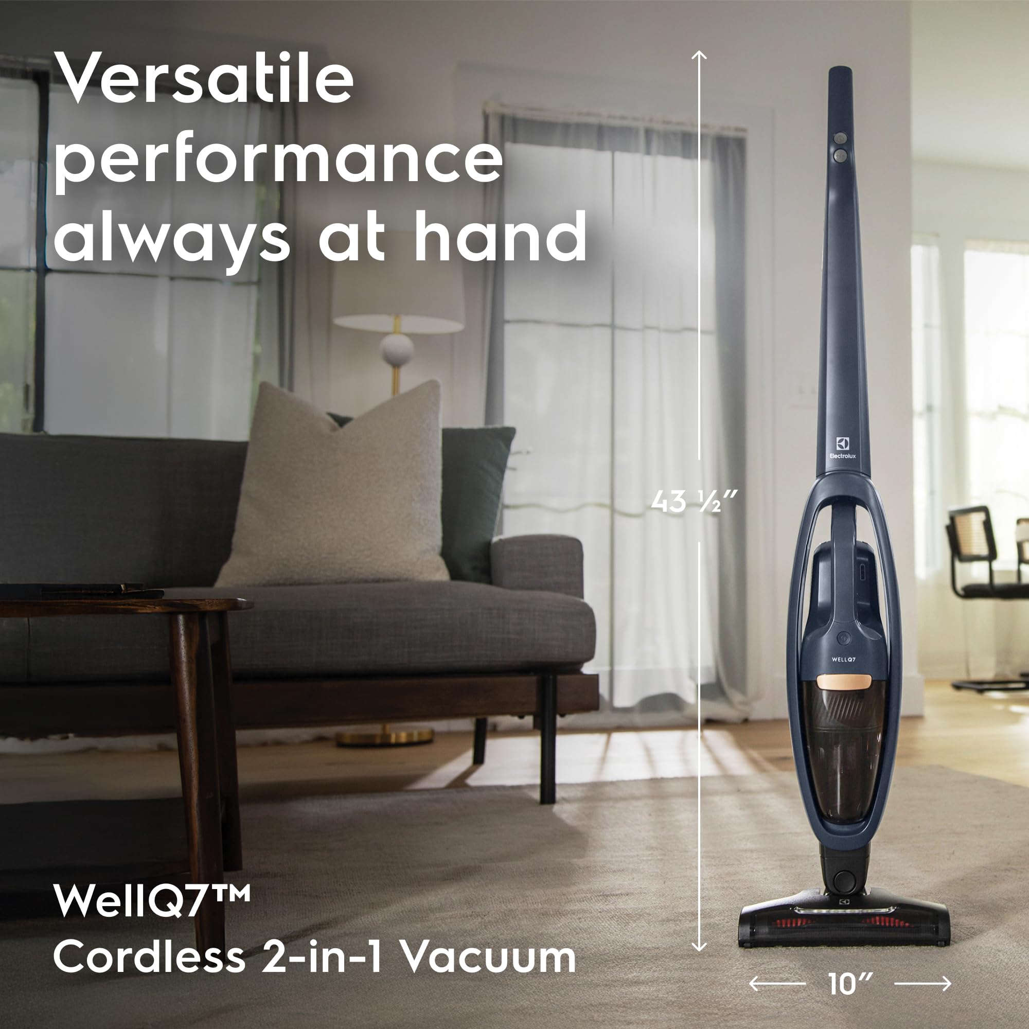 Electrolux WellQ7 Hard Floor Cordless 2-in-1 Vacuum with PowerPro Roller for Hard Surfaces, 50-Minute Run Time, 2 Power Modes, Soft Sand