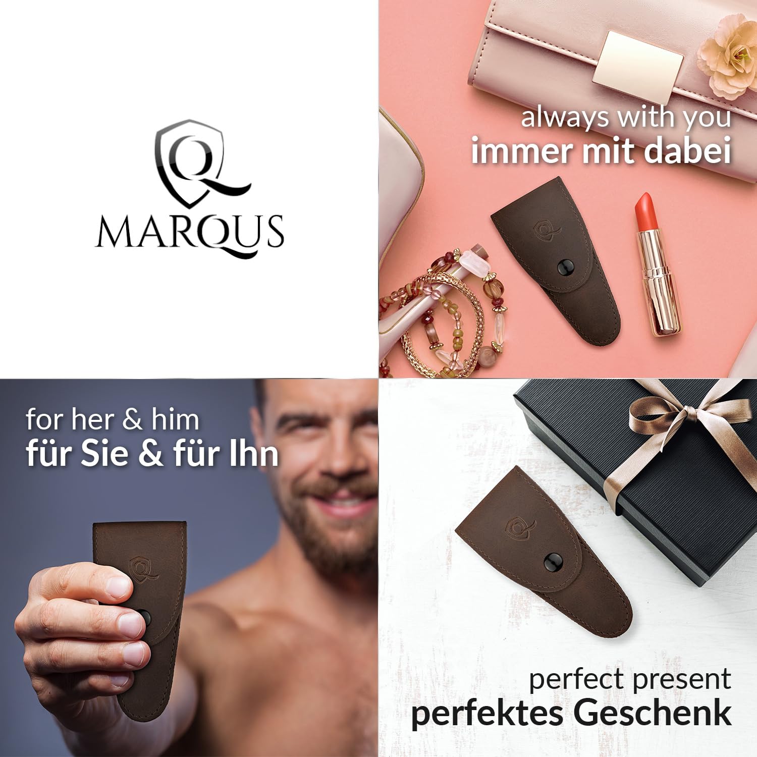 marQus - Straight nail scissors made in Germany Solingen for precise cutting of nails suitable as fingernail and toenail cutter with Premium Storage Case