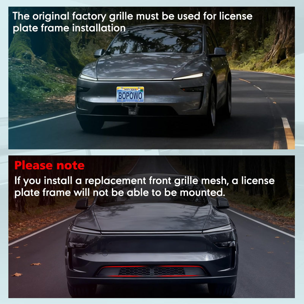 The Original No Drill Front License Plate Holder Fit for 2017-2023 Tesla Model 3& 2020-2024 Tesla Model Y with Safety Design, No Adhesives License Frame