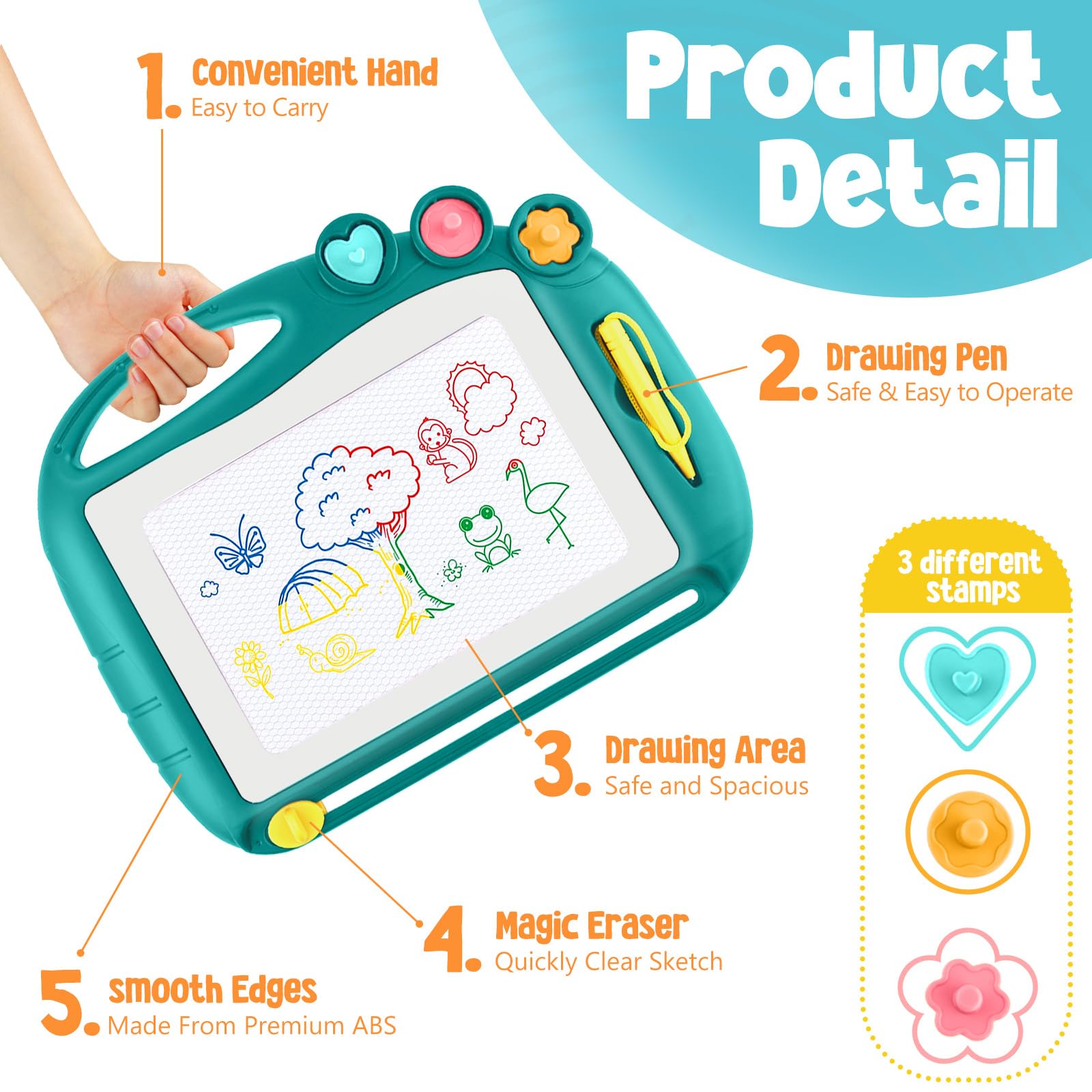 Magnetic Drawing Board, Toddler Toys for Age 1 2 3 Boys Girls, Toddler Drawing Board, Birthday Easter Christmas Halloween Kids Toy Gifts for Boys and Girls
