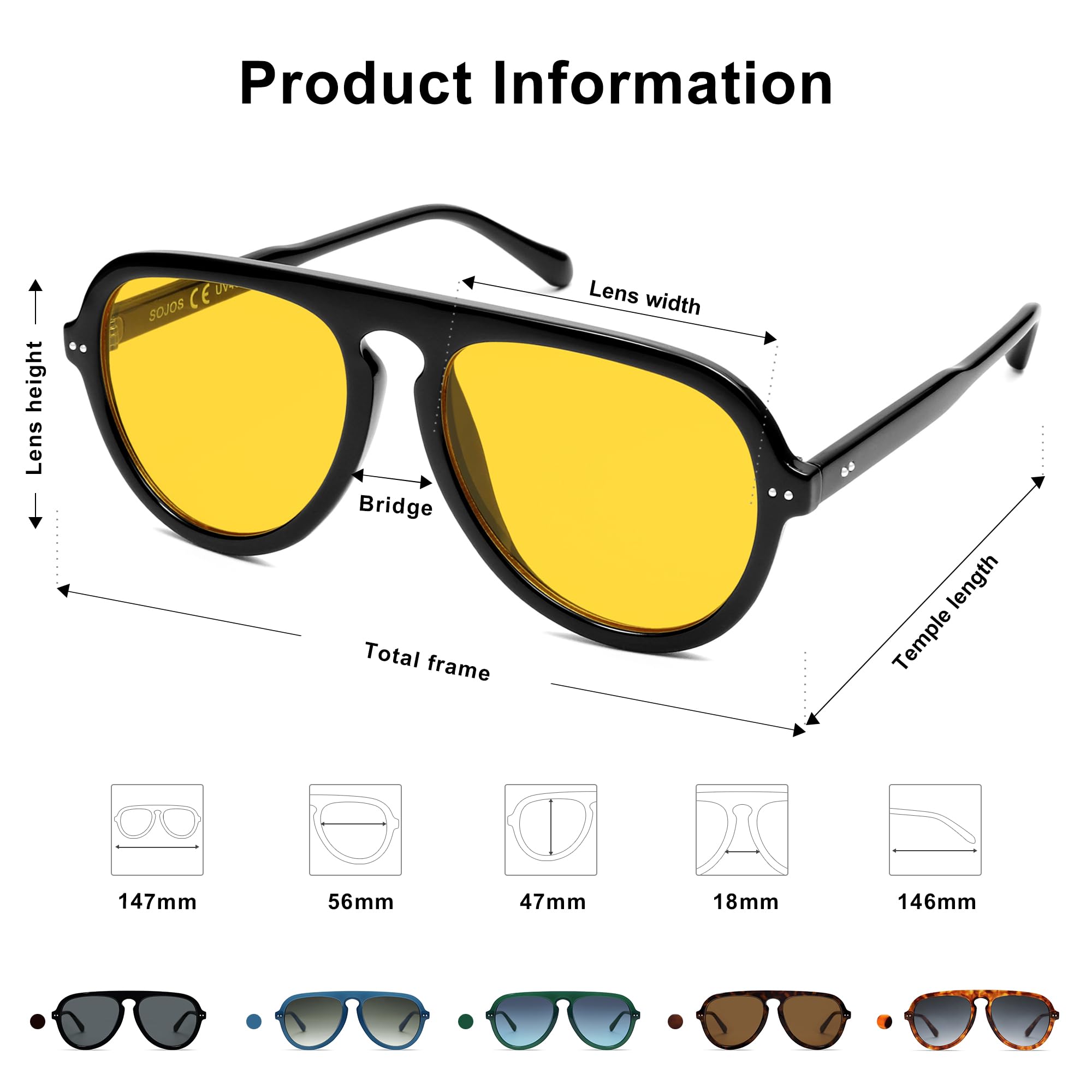 SOJOS Retro Aviator Sunglasses Womens Mens Vintage Plastic Frame Shades Lentes De Sol Para Mujer SJ2255