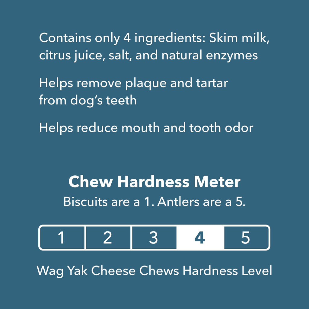 Amazon Brand - Wag Yak Cheese Himalayan Dog Chews, Dog Treats for Small Size Dogs, All Natural, High Protein for Aggressive Chewers, 15lbs and Smaller, 3 Count, 3.3 oz