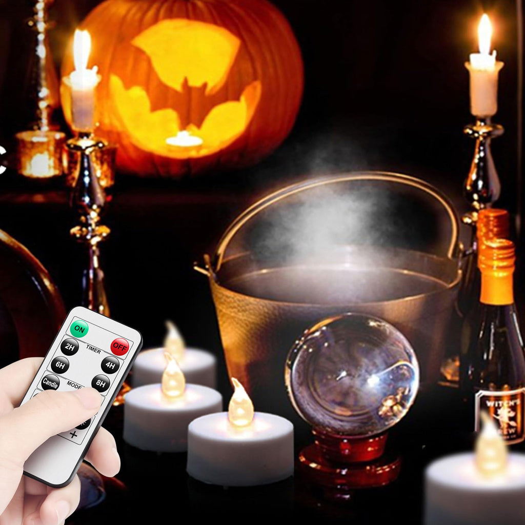 Tea Light Candles with Remote Control,Flickering Flameless LED Candle,Long Lasting 400+Hours,Battery Operated with Timer for Home Decoration Seasonal &Festival Celebration Warmyellow (5pcs)
