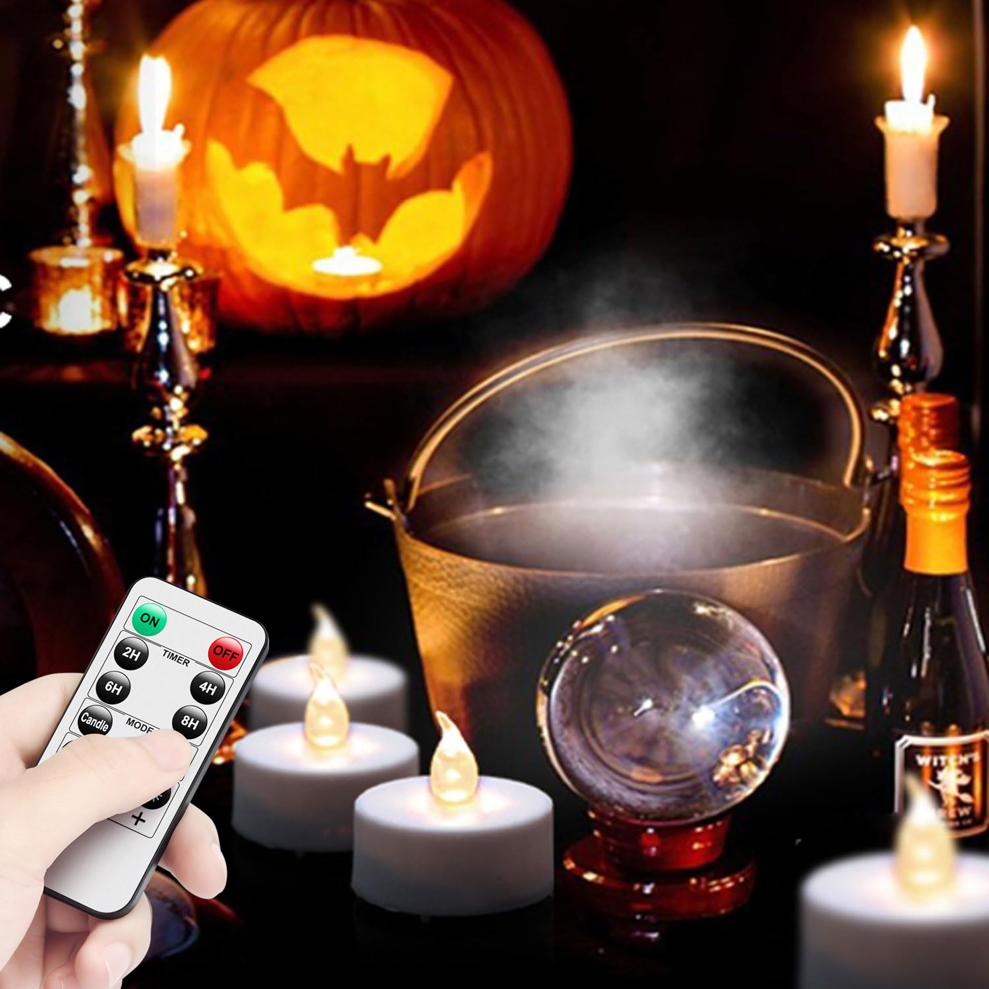 Tea Light Candles with Remote Control,Flickering Flameless LED Candle,Long Lasting 400+Hours,Battery Operated with Timer for Home Decoration Seasonal &Festival Celebration Warmyellow (5pcs)