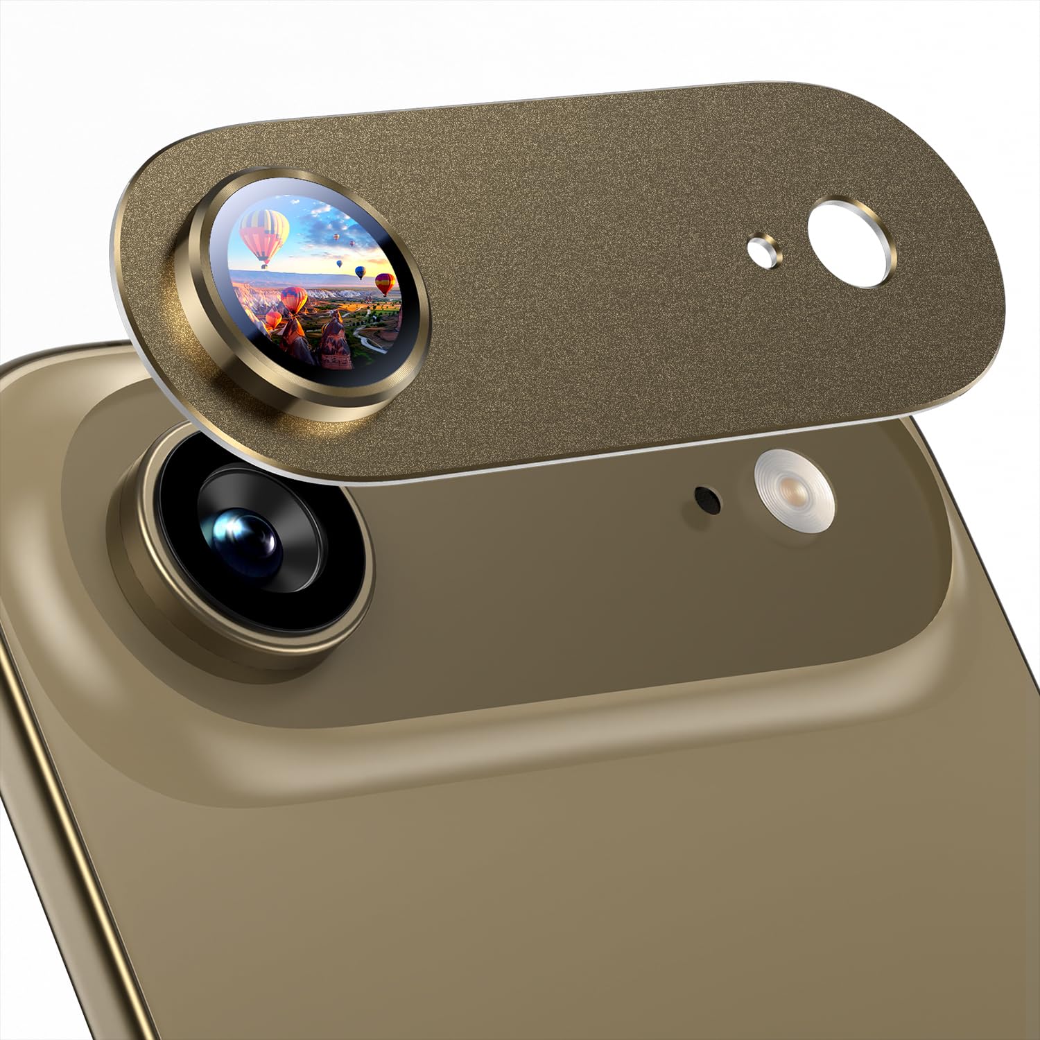Uyiton Compatible with iPhone 17 Camera Lens Protector - [Not Easy to Break][Strong Adsorption][Case-Friendly] Metal Tempered Glass Rear Camera Screen Cover - Black