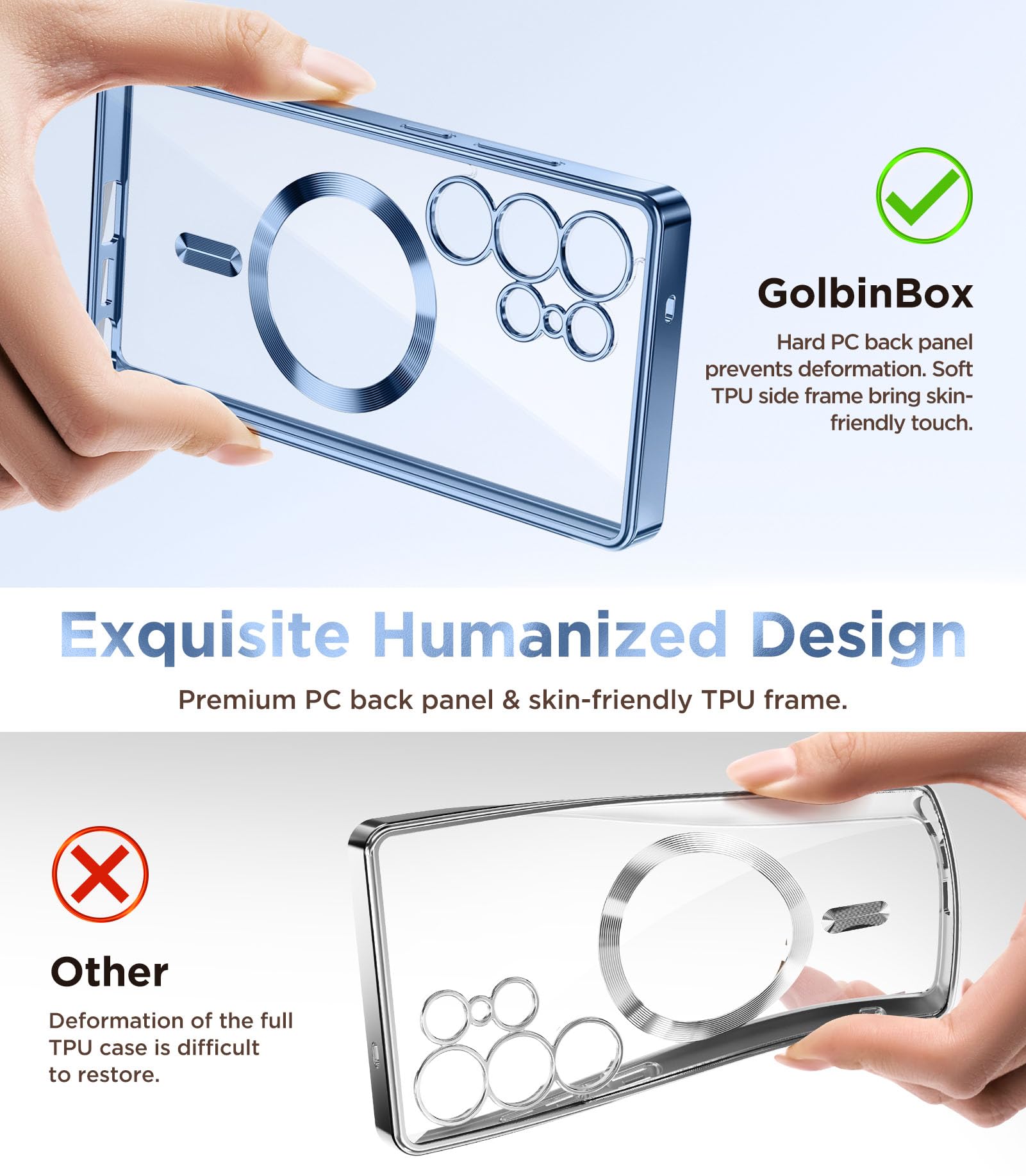 Magnetic Case Compatible with Samsung Galaxy S25 Ultra,Compatible with MagSafe,[Full Camera Protection][Screen Protector] Shockproof Plating Clear Phone Cover for Galaxy S25 Ultra(Black/Clear)