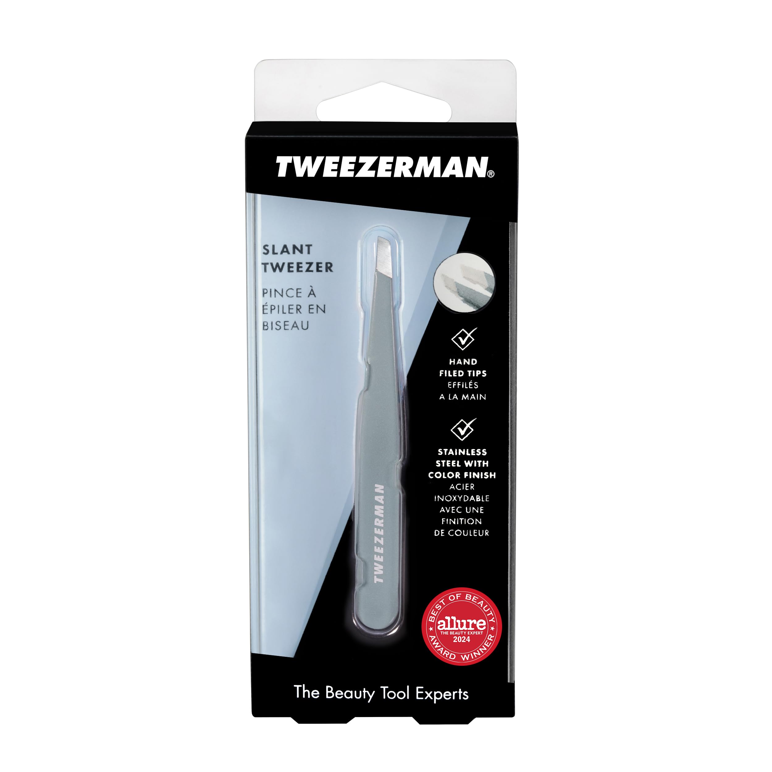 Tweezerman Exclusive 40th Birthday Slant Tweezer - Hair Removal Tweezers, Stainless Steel