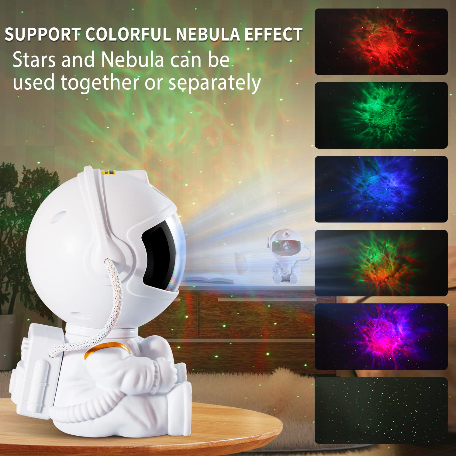 SHJQJJLBCQ Galaxy Projector, Astronaut Star Projector, Kids Night Light for Bedroom, Adult Playroom,Ceiling, Room Decoration