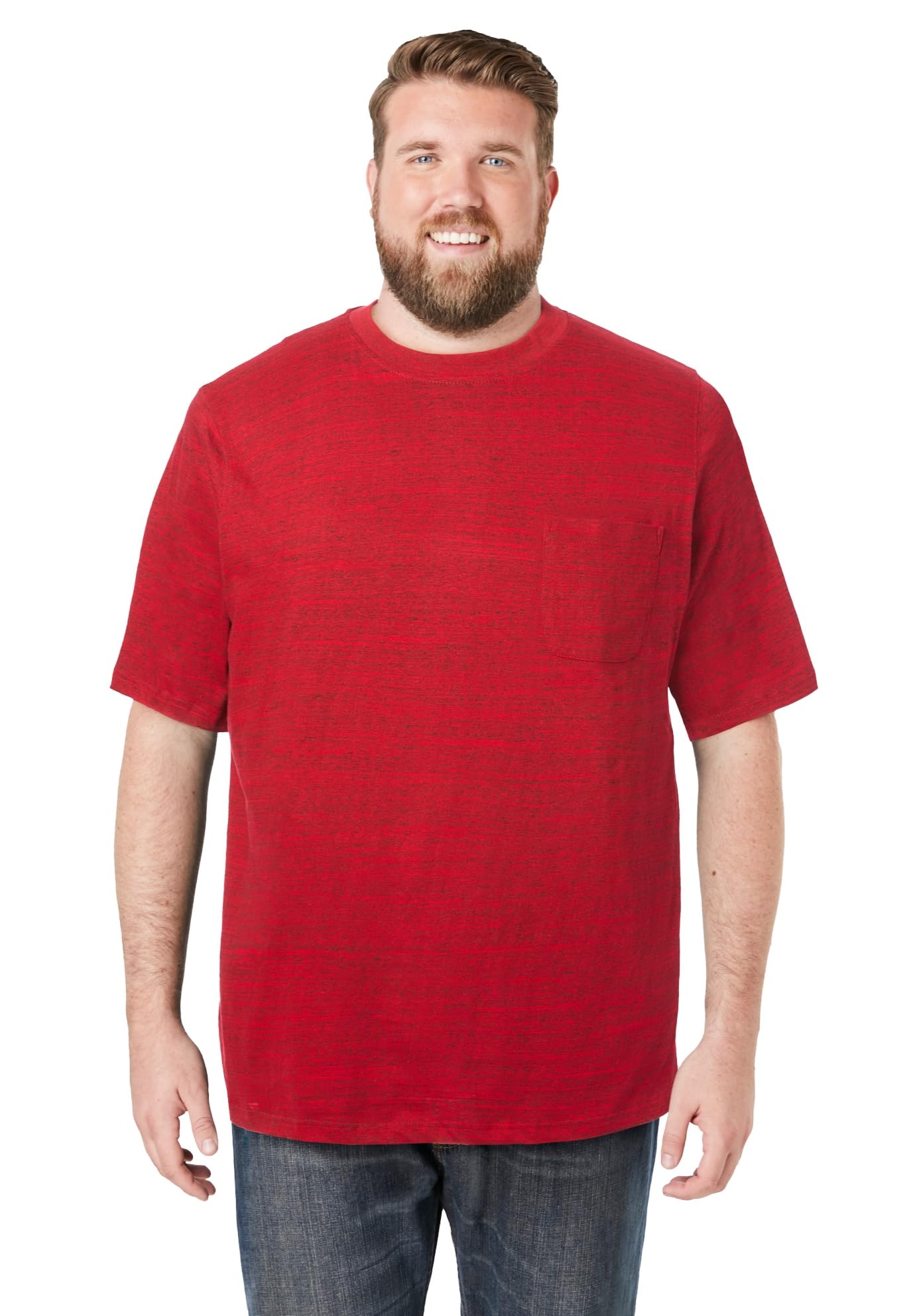 KingSize Men's Big & Tall Shrink-Less Lightweight Pocket Crewneck T-Shirt
