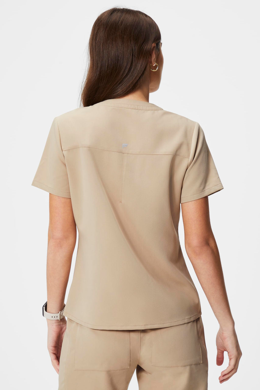 Fabletics Women's Vital 1-Pocket Scrub Top - MotionTech, Wrinkle-Resist, Chest Pocket, Anti-Shrink, Semi-Slim Fit