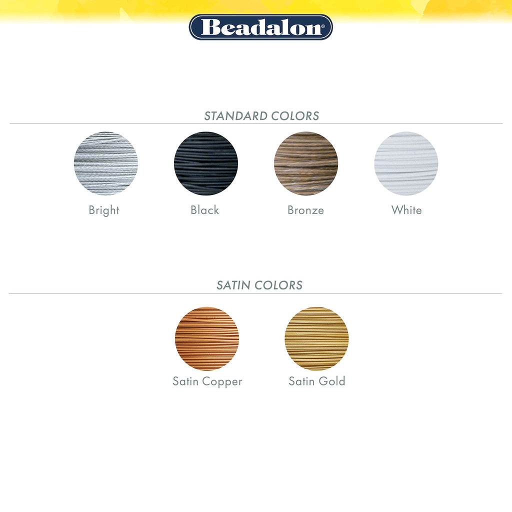 Beadalon 19 Strand Stainless Steel Bead Stringing Wire, .010 in / 0.25 mm, Bright, 100 ft / 31 m