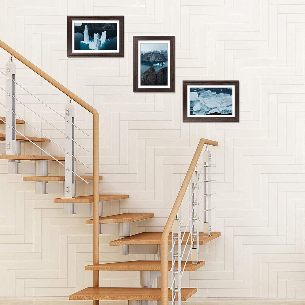 Golden State Art, 13x19 Picture Frame - Displays 11x17 Photo with Mat or 13x19 Without Mat, Wide Moulding Solid Wood Frame for Wall Display, Black