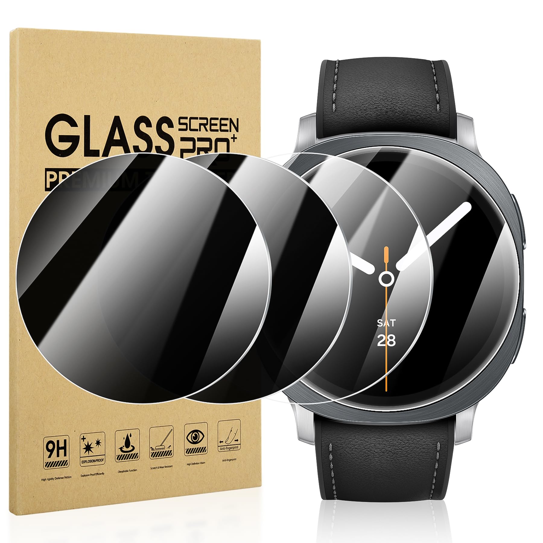 Suoman 4-Pack for Samsung Galaxy Watch 4 Classic 46mm Tempered Glass Screen Protector for Galaxy Watch 4 Classic 46mm Smartwatch [2.5D 9H Hardness] [Anti-Scratch]