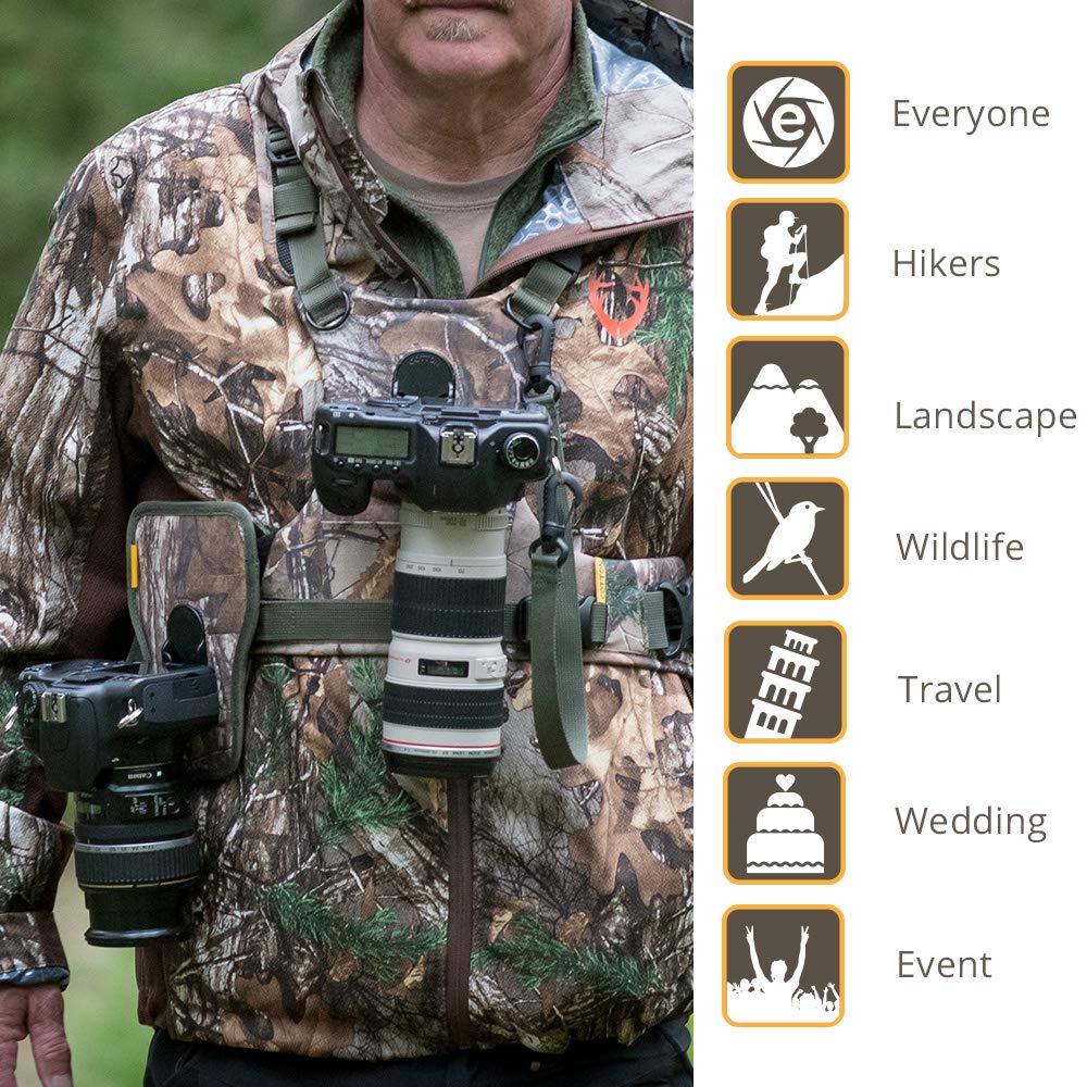Cotton Carrier CCS G3 Camera Harness System for One Camera, Camo, 1 Camera