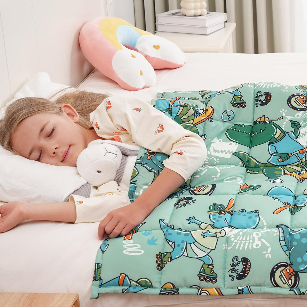 Mr. Sandman Weighted Blanket 3 Pounds Washable, Best for 20-40lb Breathable Cotton Heavy Blanket with Nontoxic Glass Beads - 36" x 48" Cute Cat
