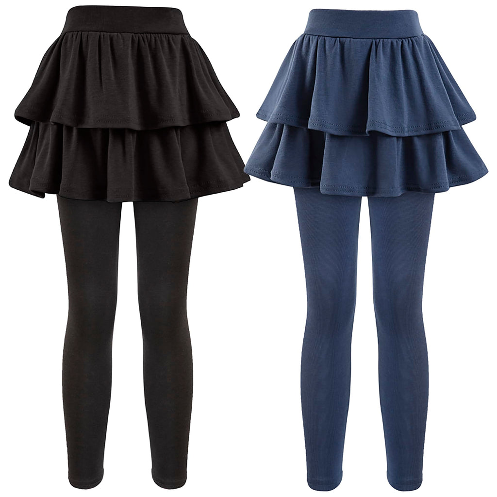 Girls School Uniform Pants Leggings with Skirts Stretch Warm Jegging 4-12 Years