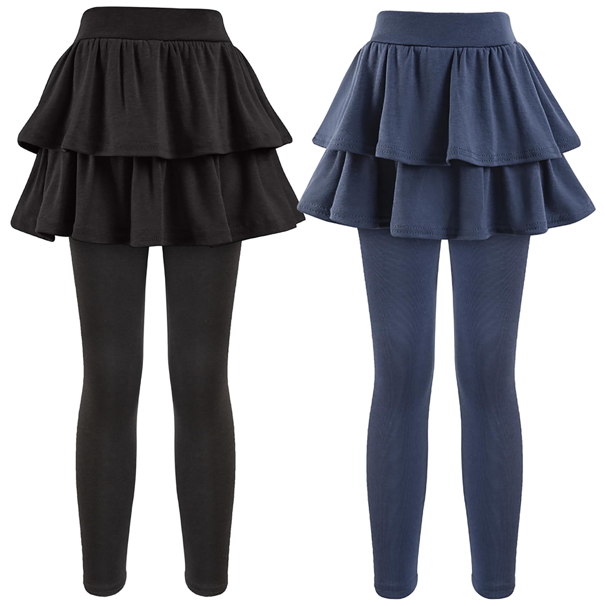 Girls School Uniform Pants Leggings with Skirts Stretch Warm Jegging 4-12 Years