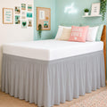 Cottington Lane Ruffled Dorm Room Bed Skirt Twin XL 25 Inch Drop, Hotel Quality Premium Brushed Microfiber Twin Extra Long College Dust Ruffle, White