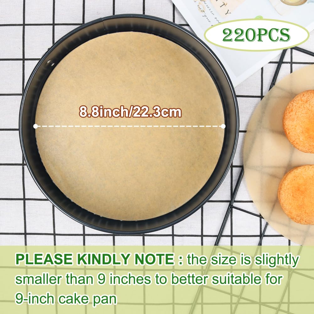 BOYAN 6 Inch Parchment Paper Rounds, Set of 220, Hamburger Patty Paper/Burger Press Paper, Non Stick Small Pre-cut Round Parchment Paper for Cake Pan, Springform Pan, Burger Patty Maker and More