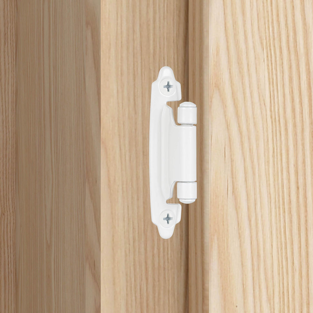 4 Pack (2 Pairs) Antique Brass Self Closing Cabinet Hinges for Kitchen Cabinet Door, 1/2" Overlay (Variable) Semi Concealed Kitchen Cabinet Hinges