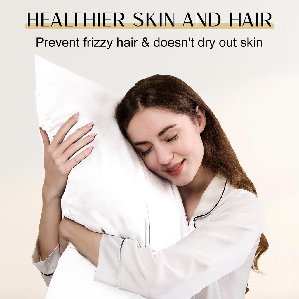 ZIMASILK Upgraded 100% 6A Grade Pure Mulberry Silk Pillowcase for Hair and Skin Silk Pillow Cases with Reinforced Hidden Zipper, More Soft & Durable, Gift Box (Standard 20"x26" Beige)