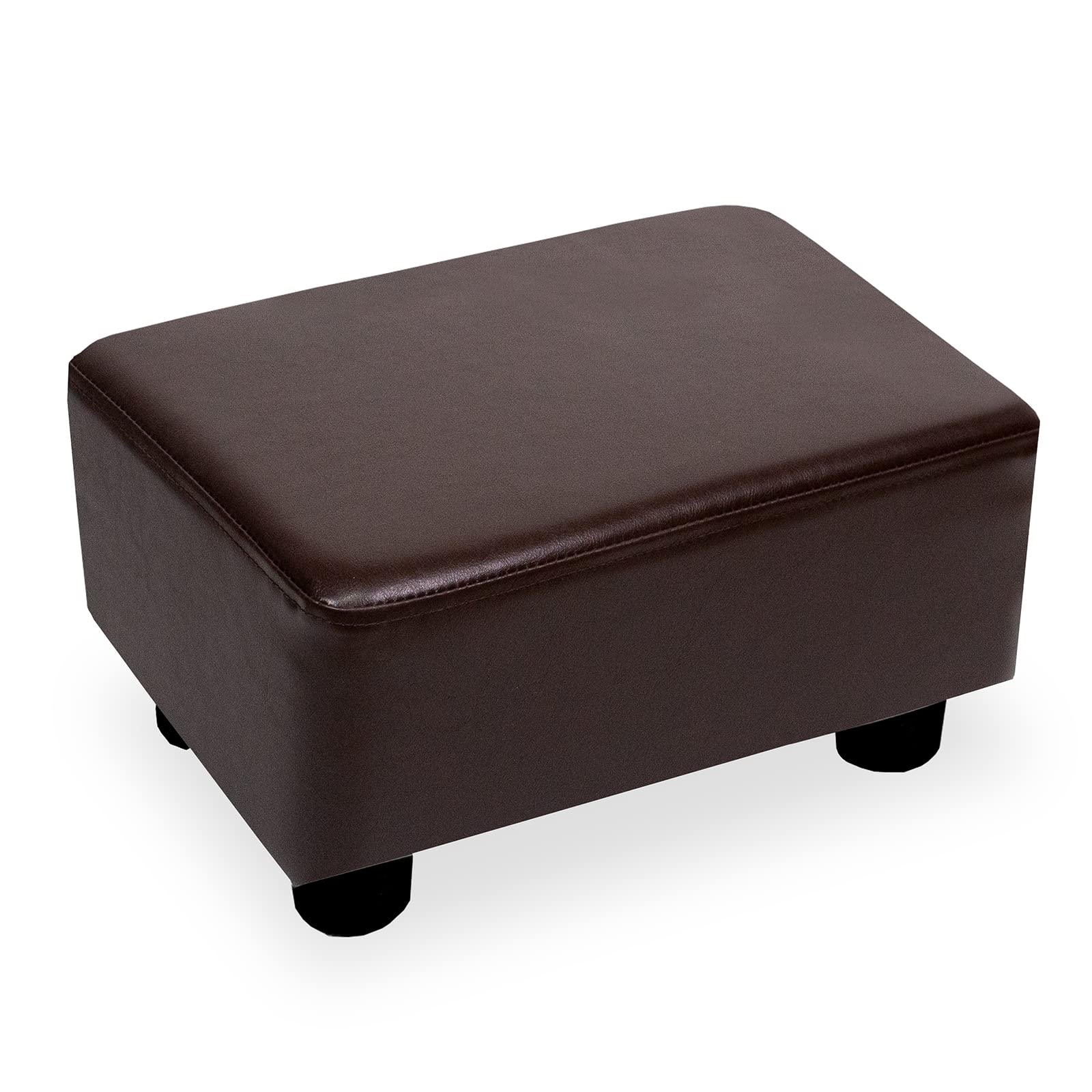 CAROLMADE Small Foot Stool Ottoman Footstool with Legs Under Desk Footrest for Living Room Bedroom and Office, Black
