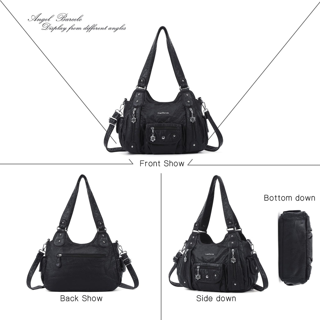 Angel Barcelo Purses for Women Soft PU Leather Shoulder Bag Crossbody Purse and Handbags