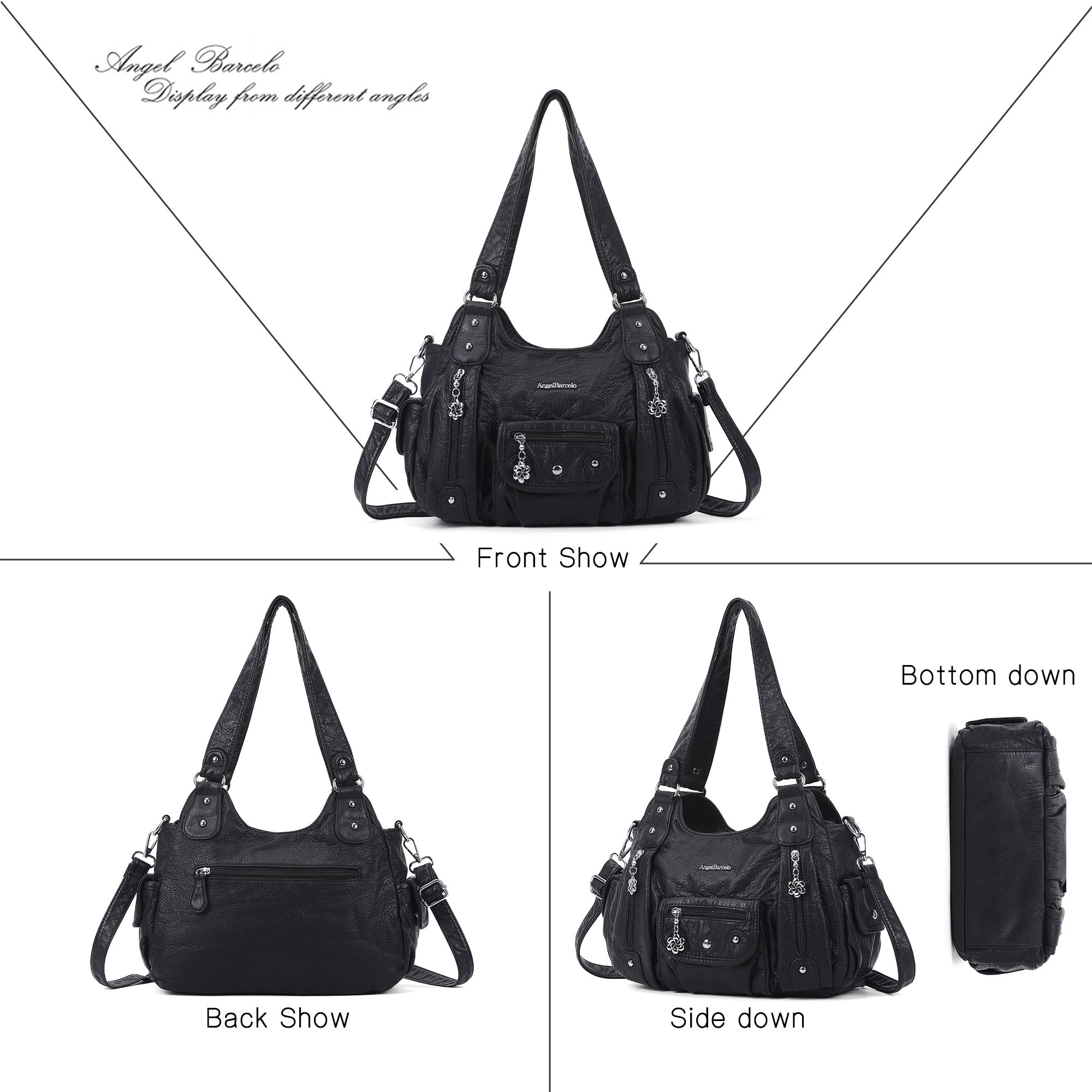 Angel Barcelo Purses for Women Soft PU Leather Shoulder Bag Crossbody Purse and Handbags