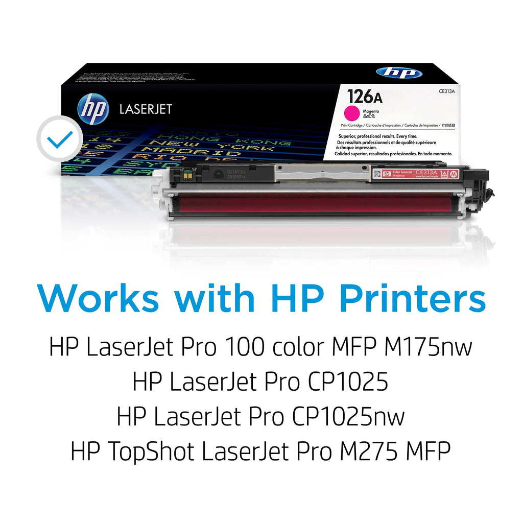 HP 126A Black Toner Cartridge | Works with HP LaserJet Pro 100 Color MFP M175 Series, HP LaserJet Pro CP1025 Series, HP TopShot LaserJet Pro M275 MFP Series | CE310A